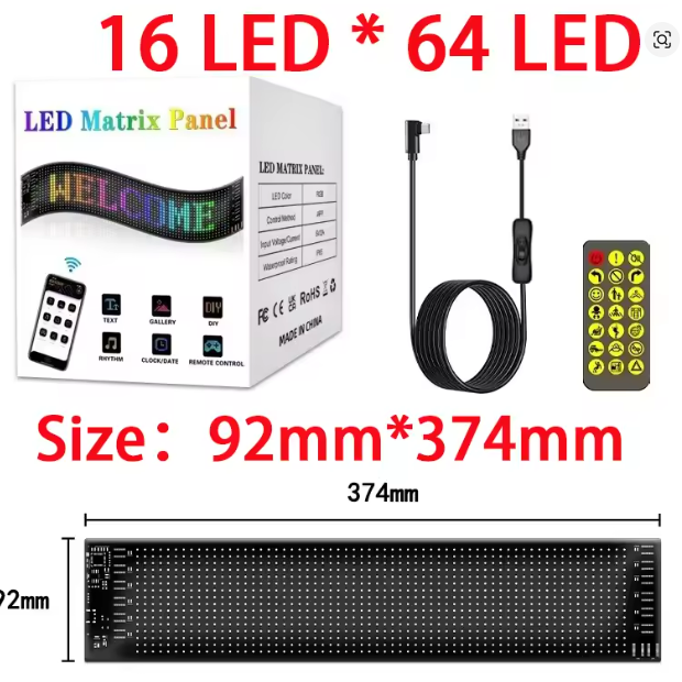 Pantalla Suave LED 16*64 9*37cm