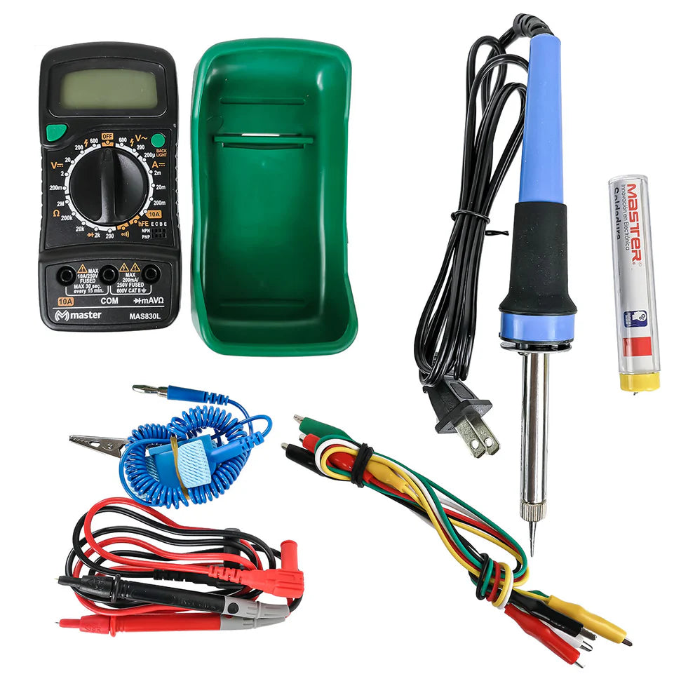 Kit Profesional de Cautín y Multímetro Digital