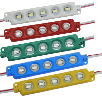 MODULO DE 5 LEDS SMD 5730 EXTERIOR VARIOS COLORES – e175